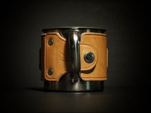 Load image into Gallery viewer, Tin Campfire Mug w/ Leather Wrap - “Coffee”
