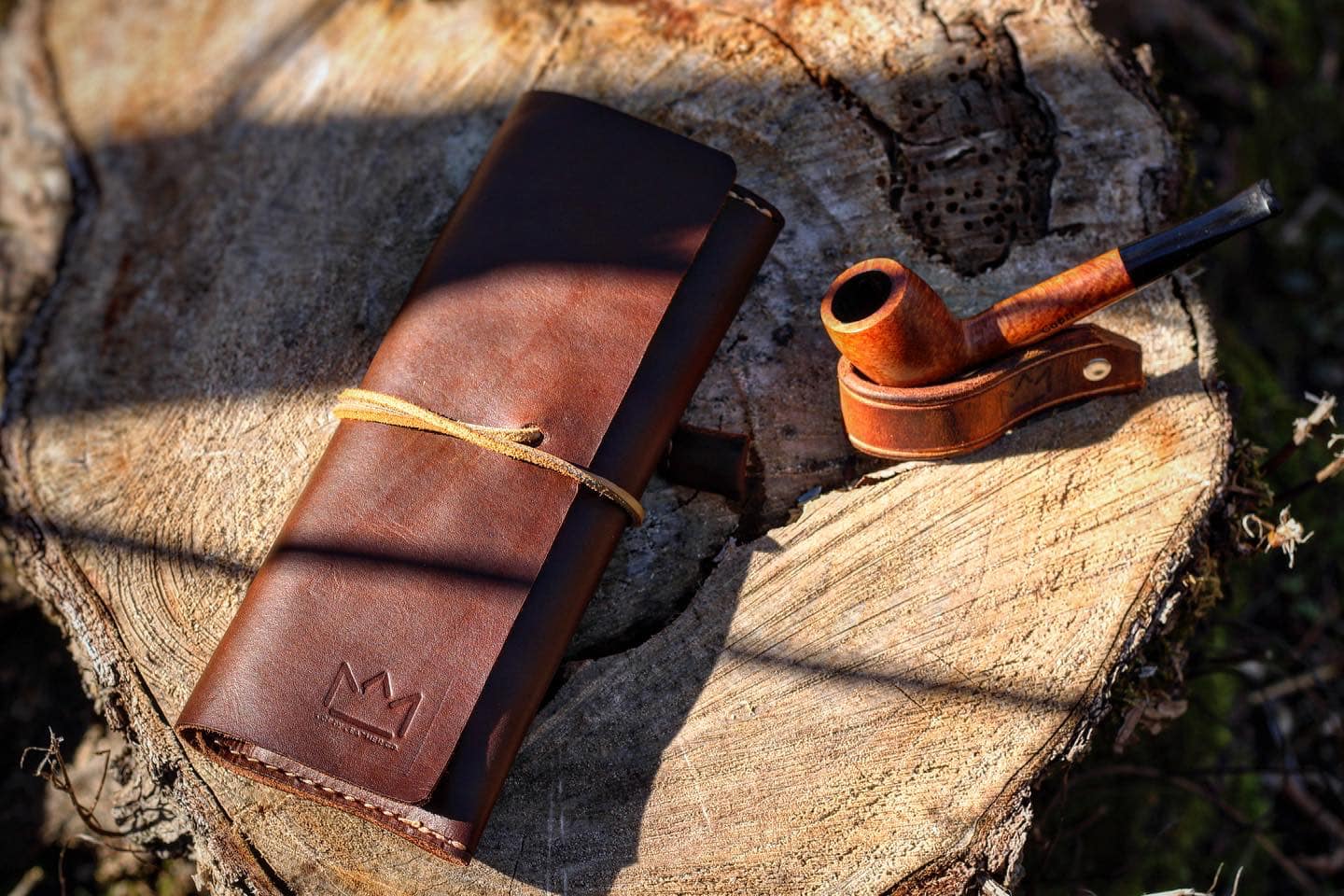 Handmade leather pipe pouch Personalized Pipe Roll Tobacco Pipe